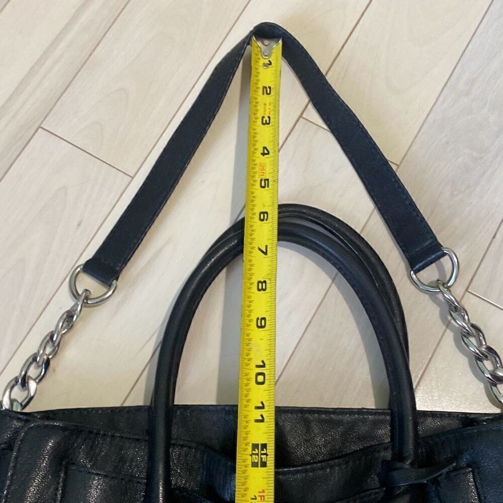 Michael Kors Women's Hamilton Medium Satchel Crossbody Bag Black & Gold - Picture 6 of 10